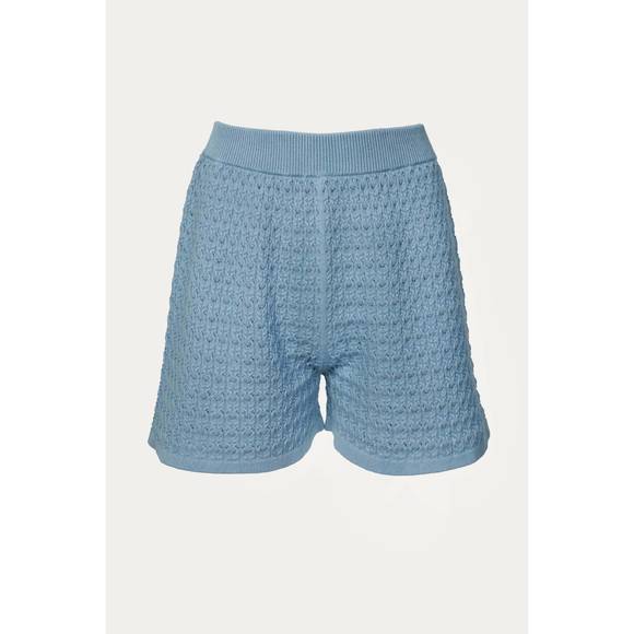 NEW MR MITTENS lace shorts in faded denim - Picture 2 of 5